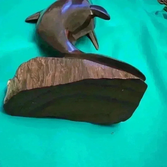 Dolphin Wooden Hand Carved Sculpture Ironwood Vintage - Heavy - Picture 3 of 4